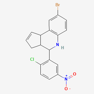 molecular formula C18H14BrClN2O2 B4319765 8-bromo-4-(2-chloro-5-nitrophenyl)-3a,4,5,9b-tetrahydro-3H-cyclopenta[c]quinoline 