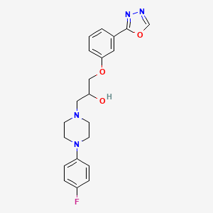 molecular formula C21H23FN4O3 B4319773 1-[4-(4-fluorophenyl)piperazin-1-yl]-3-[3-(1,3,4-oxadiazol-2-yl)phenoxy]propan-2-ol 