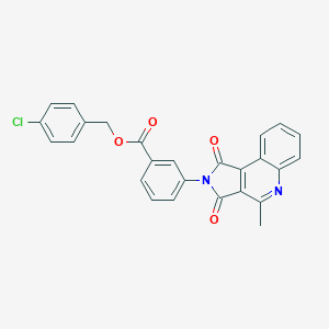 molecular formula C26H17ClN2O4 B431979 4-chlorobenzyl 3-(4-methyl-1,3-dioxo-1,3-dihydro-2H-pyrrolo[3,4-c]quinolin-2-yl)benzoate CAS No. 524044-78-8