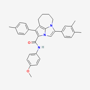 4-(3,4-dimethylphenyl)-N-(4-methoxyphenyl)-1-(4-methylphenyl)-5,6,7,8-tetrahydro-2a,4a-diazacyclopenta[cd]azulene-2-carboxamide