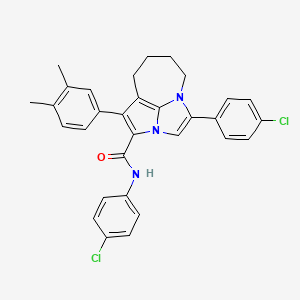 N,4-bis(4-chlorophenyl)-1-(3,4-dimethylphenyl)-5,6,7,8-tetrahydro-2a,4a-diazacyclopenta[cd]azulene-2-carboxamide