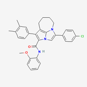 4-(4-chlorophenyl)-1-(3,4-dimethylphenyl)-N-(2-methoxyphenyl)-5,6,7,8-tetrahydro-2a,4a-diazacyclopenta[cd]azulene-2-carboxamide