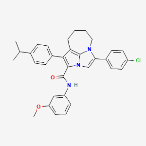 4-(4-chlorophenyl)-1-(4-isopropylphenyl)-N-(3-methoxyphenyl)-5,6,7,8-tetrahydro-2a,4a-diazacyclopenta[cd]azulene-2-carboxamide