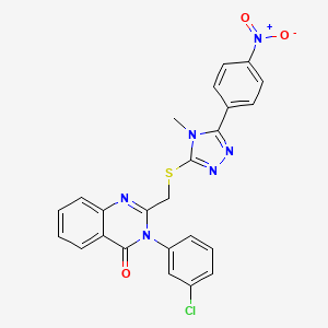 molecular formula C24H17ClN6O3S B4319826 3-(3-chlorophenyl)-2-({[4-methyl-5-(4-nitrophenyl)-4H-1,2,4-triazol-3-yl]thio}methyl)quinazolin-4(3H)-one 