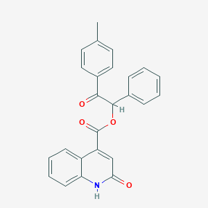 molecular formula C25H19NO4 B431984 2-(4-Methylphenyl)-2-oxo-1-phenylethyl 2-hydroxy-4-quinolinecarboxylate CAS No. 524043-91-2