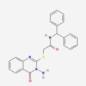 2-[(3-amino-4-oxo-3,4-dihydroquinazolin-2-yl)thio]-N-(diphenylmethyl)acetamide