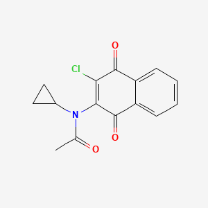 molecular formula C15H12ClNO3 B4319928 N-(3-chloro-1,4-dioxo-1,4-dihydronaphthalen-2-yl)-N-cyclopropylacetamide 