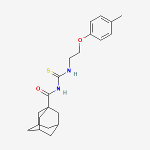 molecular formula C21H28N2O2S B4319936 N-({[2-(4-methylphenoxy)ethyl]amino}carbonothioyl)adamantane-1-carboxamide 