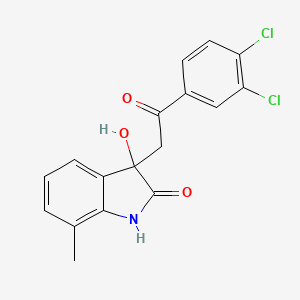 molecular formula C17H13Cl2NO3 B4319956 3-[2-(3,4-dichlorophenyl)-2-oxoethyl]-3-hydroxy-7-methyl-1,3-dihydro-2H-indol-2-one 