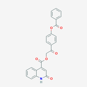 molecular formula C25H17NO6 B432001 2-[4-(Benzoyloxy)phenyl]-2-oxoethyl 2-hydroxy-4-quinolinecarboxylate CAS No. 516466-44-7