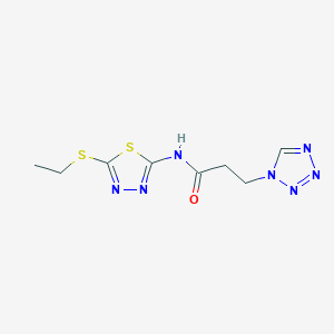 N-[5-(ethylsulfanyl)-1,3,4-thiadiazol-2-yl]-3-(1H-tetrazol-1-yl)propanamide