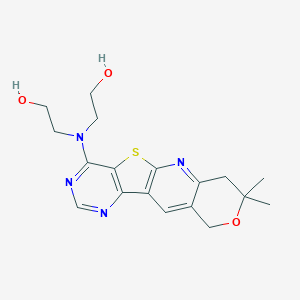 molecular formula C18H22N4O3S B432004 2-[(8,8-dimethyl-7,10-dihydro-8H-pyrano[3'',4'':5',6']pyrido[3',2':4,5]thieno[3,2-d]pyrimidin-4-yl)(2-hydroxyethyl)amino]ethanol CAS No. 487023-88-1