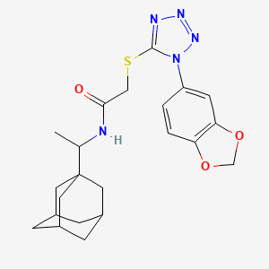 N-[1-(ADAMANTAN-1-YL)ETHYL]-2-{[1-(2H-1,3-BENZODIOXOL-5-YL)-1H-1,2,3,4-TETRAZOL-5-YL]SULFANYL}ACETAMIDE