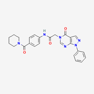 2-(4-OXO-1-PHENYL-1,4-DIHYDRO-5H-PYRAZOLO[3,4-D]PYRIMIDIN-5-YL)-N-[4-(1-PIPERIDINYLCARBONYL)PHENYL]ACETAMIDE