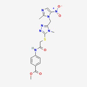 methyl 4-{[({4-methyl-5-[(2-methyl-5-nitro-1H-imidazol-1-yl)methyl]-4H-1,2,4-triazol-3-yl}thio)acetyl]amino}benzoate