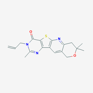 molecular formula C18H19N3O2S B432007 2-Allyl-3,8,8-trimethyl-8,9-dihydro-2H,6H-7-oxa-11-thia-2,4,10-triaza-benzo[b]fluoren-1-one CAS No. 489415-86-3