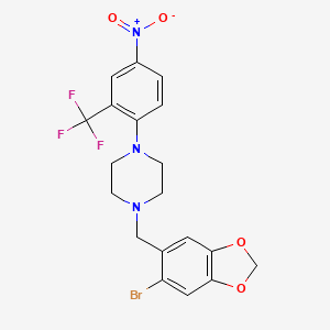 1-[(6-BROMO-2H-1,3-BENZODIOXOL-5-YL)METHYL]-4-[4-NITRO-2-(TRIFLUOROMETHYL)PHENYL]PIPERAZINE