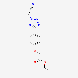 molecular formula C13H13N5O3 B4320072 ethyl {4-[2-(cyanomethyl)-2H-tetrazol-5-yl]phenoxy}acetate 