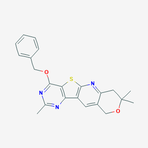 molecular formula C22H21N3O2S B432008 1-Benzyloxy-3,8,8-trimethyl-8,9-dihydro-6H-7-oxa-11-thia-2,4,10-triaza-benzo[b]fluorene CAS No. 489396-76-1
