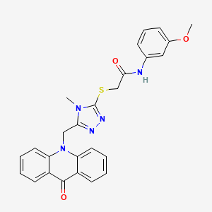 N-(3-methoxyphenyl)-2-({4-methyl-5-[(9-oxoacridin-10(9H)-yl)methyl]-4H-1,2,4-triazol-3-yl}thio)acetamide