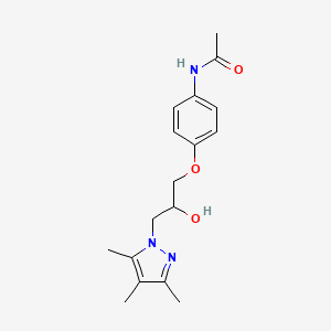 molecular formula C17H23N3O3 B4320116 N-{4-[2-hydroxy-3-(3,4,5-trimethyl-1H-pyrazol-1-yl)propoxy]phenyl}acetamide 