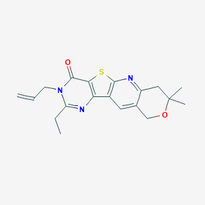 molecular formula C19H21N3O2S B432012 3-allyl-2-ethyl-8,8-dimethyl-7,10-dihydro-8H-pyrano[3'',4'':5',6']pyrido[3',2':4,5]thieno[3,2-d]pyrimidin-4(3H)-one CAS No. 498534-93-3