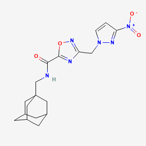 N-(1-adamantylmethyl)-3-[(3-nitro-1H-pyrazol-1-yl)methyl]-1,2,4-oxadiazole-5-carboxamide