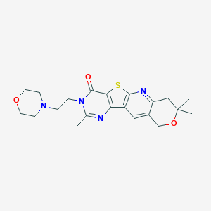 molecular formula C21H26N4O3S B432014 2,8,8-trimethyl-3-[2-(4-morpholinyl)ethyl]-7,10-dihydro-8H-pyrano[3'',4'':5',6']pyrido[3',2':4,5]thieno[3,2-d]pyrimidin-4(3H)-one CAS No. 488841-77-6