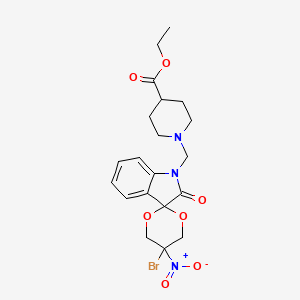 ethyl 1-[(5-bromo-5-nitro-2'-oxospiro[1,3-dioxane-2,3'-indol]-1'(2'H)-yl)methyl]piperidine-4-carboxylate