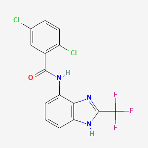 molecular formula C15H8Cl2F3N3O B4320177 2,5-dichloro-N-[2-(trifluoromethyl)-1H-benzimidazol-7-yl]benzamide 