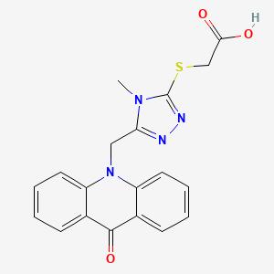 ({4-methyl-5-[(9-oxoacridin-10(9H)-yl)methyl]-4H-1,2,4-triazol-3-yl}thio)acetic acid