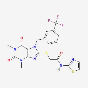 2-({1,3-dimethyl-2,6-dioxo-7-[3-(trifluoromethyl)benzyl]-2,3,6,7-tetrahydro-1H-purin-8-yl}thio)-N-1,3-thiazol-2-ylacetamide