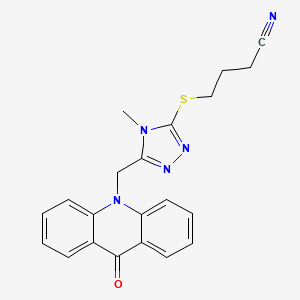 4-({4-methyl-5-[(9-oxoacridin-10(9H)-yl)methyl]-4H-1,2,4-triazol-3-yl}thio)butanenitrile