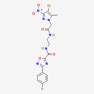 N-(2-{[(4-bromo-5-methyl-3-nitro-1H-pyrazol-1-yl)acetyl]amino}ethyl)-3-(4-fluorophenyl)-1,2,4-oxadiazole-5-carboxamide