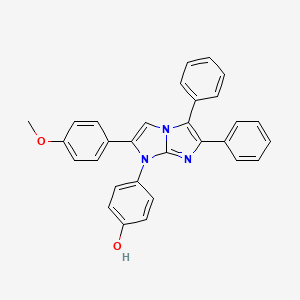 4-[2-(4-methoxyphenyl)-5,6-diphenyl-1H-imidazo[1,2-a]imidazol-1-yl]phenol