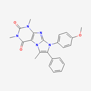 molecular formula C23H21N5O3 B4320246 8-(4-methoxyphenyl)-1,3,6-trimethyl-7-phenyl-1H-imidazo[2,1-f]purine-2,4(3H,8H)-dione 