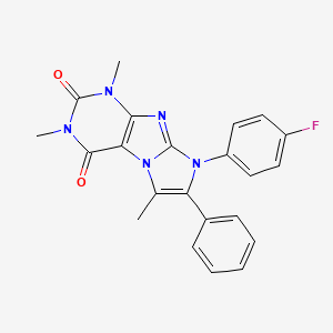 molecular formula C22H18FN5O2 B4320248 8-(4-fluorophenyl)-1,3,6-trimethyl-7-phenyl-1H-imidazo[2,1-f]purine-2,4(3H,8H)-dione 