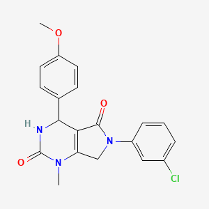 molecular formula C20H18ClN3O3 B4320294 6-(3-chlorophenyl)-4-(4-methoxyphenyl)-1-methyl-3,4,6,7-tetrahydro-1H-pyrrolo[3,4-d]pyrimidine-2,5-dione 