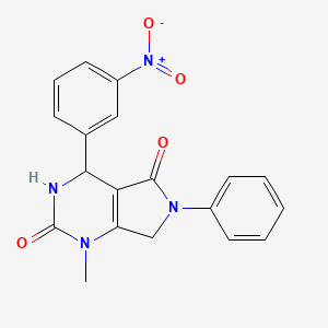 molecular formula C19H16N4O4 B4320302 1-methyl-4-(3-nitrophenyl)-6-phenyl-3,4,6,7-tetrahydro-1H-pyrrolo[3,4-d]pyrimidine-2,5-dione 