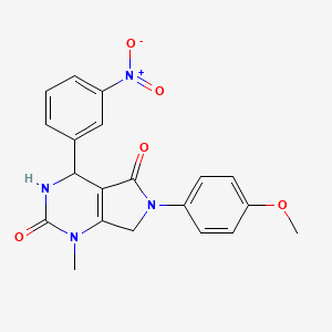 molecular formula C20H18N4O5 B4320304 6-(4-methoxyphenyl)-1-methyl-4-(3-nitrophenyl)-3,4,6,7-tetrahydro-1H-pyrrolo[3,4-d]pyrimidine-2,5-dione 