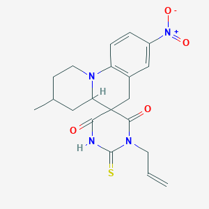 1'-allyl-3-methyl-8-nitro-2'-thioxo-2,3,4,4a-tetrahydro-1H,2'H,6H-spiro[pyrido[1,2-a]quinoline-5,5'-pyrimidine]-4',6'(1'H,3'H)-dione