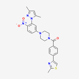 molecular formula C26H26N6O3S B4320322 1-[3-(3,5-dimethyl-1H-pyrazol-1-yl)-4-nitrophenyl]-4-[4-(2-methyl-1,3-thiazol-4-yl)benzoyl]piperazine 