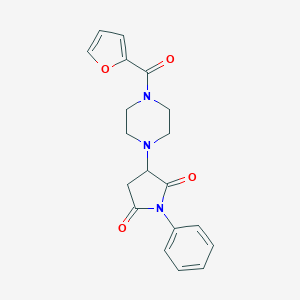 molecular formula C19H19N3O4 B432034 3-[4-(2-Furoyl)-1-piperazinyl]-1-phenyl-2,5-pyrrolidinedione CAS No. 585558-64-1