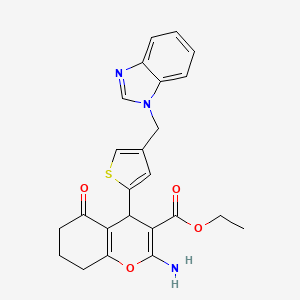 ethyl 2-amino-4-[4-(1H-benzimidazol-1-ylmethyl)-2-thienyl]-5-oxo-5,6,7,8-tetrahydro-4H-chromene-3-carboxylate