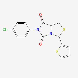 molecular formula C15H11ClN2O2S2 B4320358 6-(4-chlorophenyl)-3-(2-thienyl)-1H-imidazo[1,5-c][1,3]thiazole-5,7(6H,7aH)-dione 