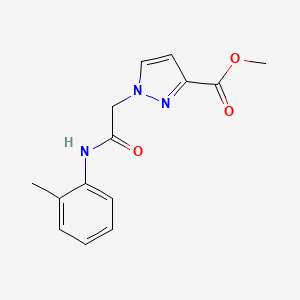 molecular formula C14H15N3O3 B4320367 methyl 1-{2-[(2-methylphenyl)amino]-2-oxoethyl}-1H-pyrazole-3-carboxylate 