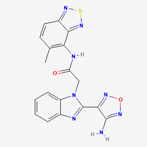 molecular formula C18H14N8O2S B4320411 2-[2-(4-amino-1,2,5-oxadiazol-3-yl)-1H-benzimidazol-1-yl]-N-(5-methyl-2,1,3-benzothiadiazol-4-yl)acetamide 