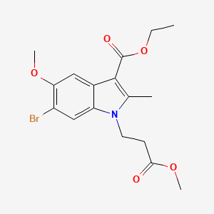 molecular formula C17H20BrNO5 B4320430 ethyl 6-bromo-5-methoxy-1-(3-methoxy-3-oxopropyl)-2-methyl-1H-indole-3-carboxylate 