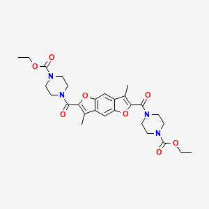 molecular formula C28H34N4O8 B4320456 diethyl 4,4'-[(3,7-dimethylfuro[2,3-f][1]benzofuran-2,6-diyl)dicarbonyl]dipiperazine-1-carboxylate 