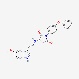 3-{[2-(5-methoxy-1H-indol-3-yl)ethyl]amino}-1-(4-phenoxyphenyl)pyrrolidine-2,5-dione